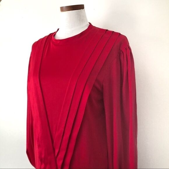 Zara Trafaluc Red Full Sleeve Pleated Tunic dress - Picture 3 of 7